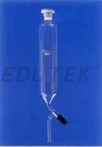 DROPPING FUNNEL, CYLINDRICAL WITH PTFE NEEDLE VALVE STOPCOCK & I/C GLASS/POLYTHENE STOPPER